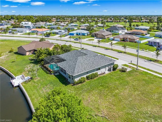 Aerial view of residential area