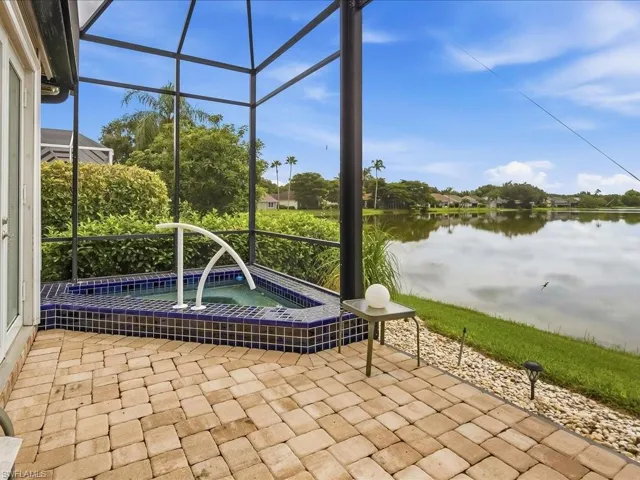 Pavered lanai with private inground spa.