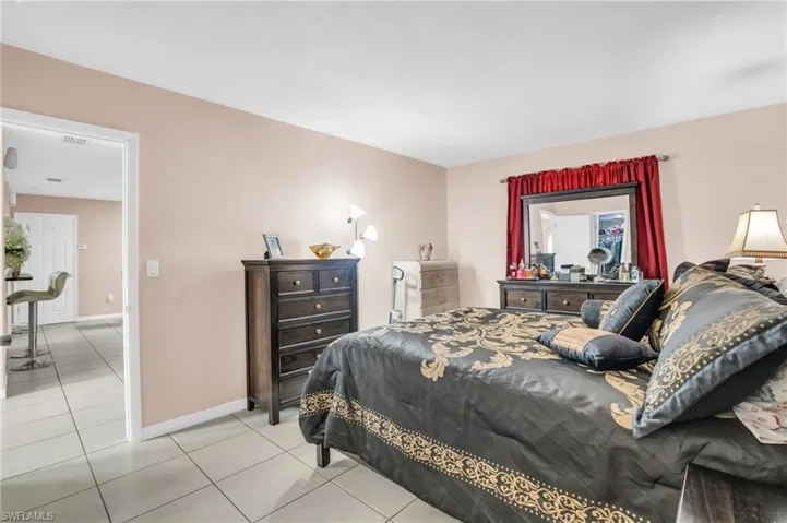 View of tiled bedroom