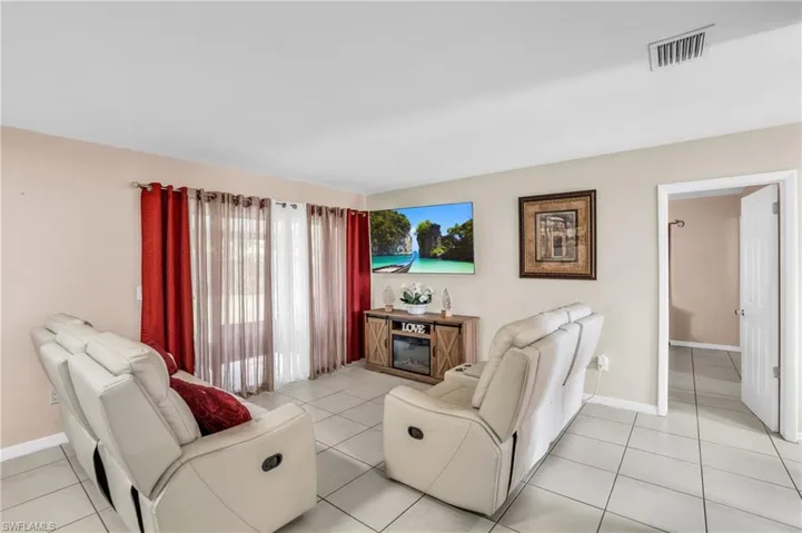 View of tiled living room