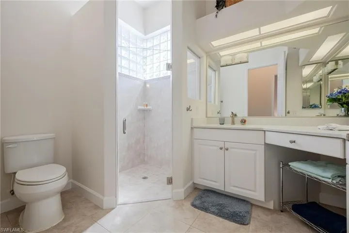 Guest Bathroom with Quartz and Dual Sinks.