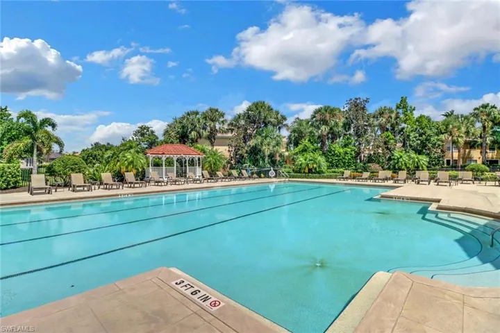 View of pool with a gazebo and a patio