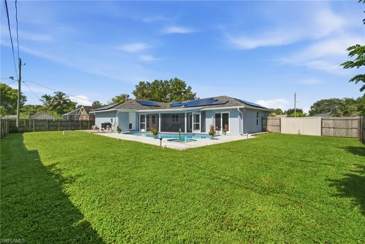 Fully fenced backyard