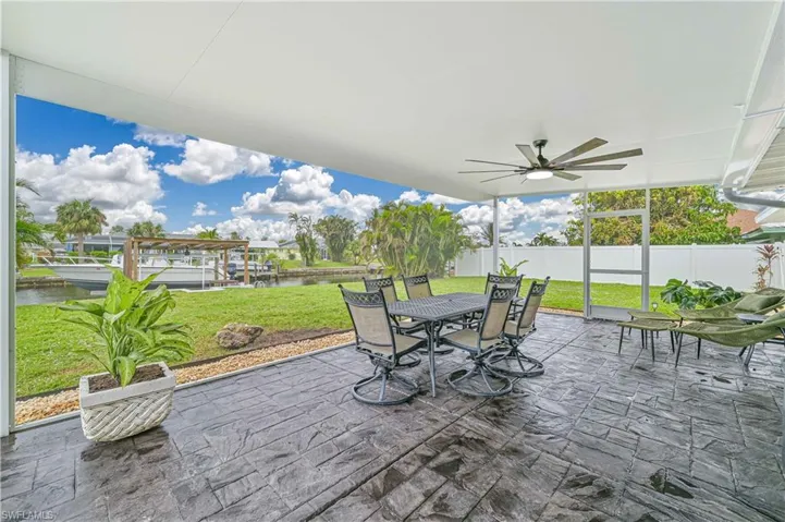 View of patio / terrace featuring a canal view