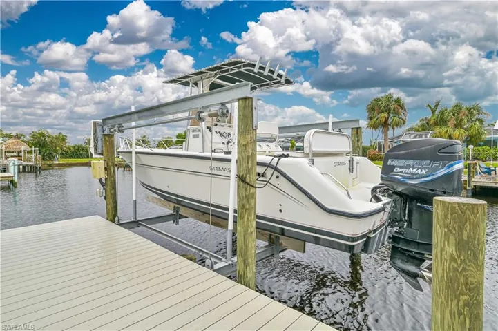 View of dock and lift over the canal