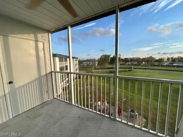 Lanai with new tile flooring