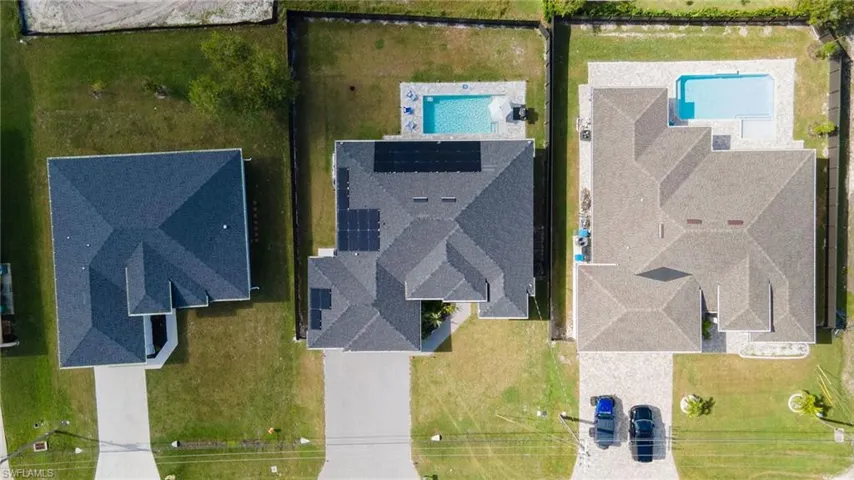 Birds eye view of property