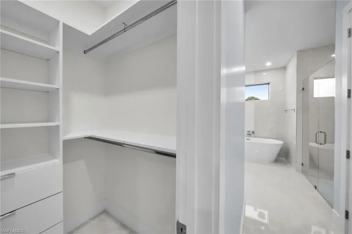 View of walk in closet