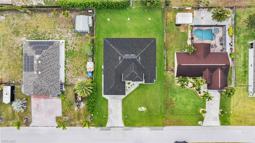 Birds eye view of property