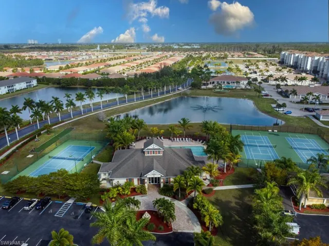 Drone / aerial view of a nearby body of water