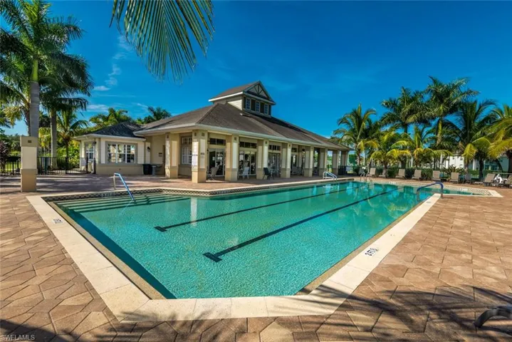 Community pool featuring a patio