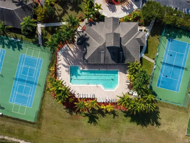 Bird's eye view of a pool