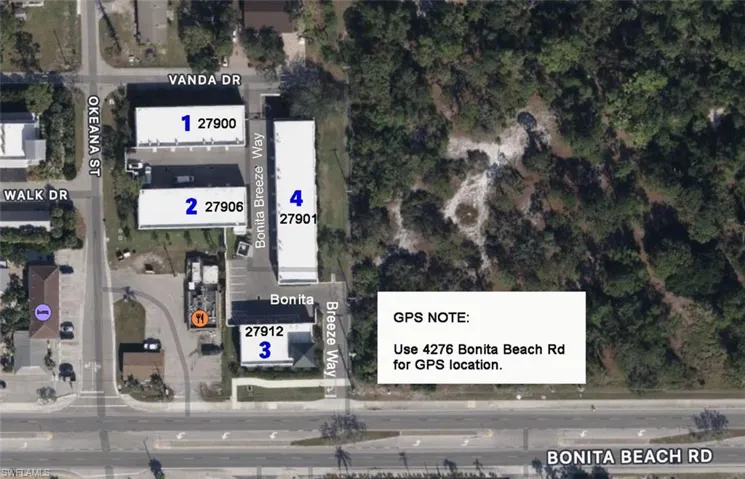 Overhead showing Bldg Numbers