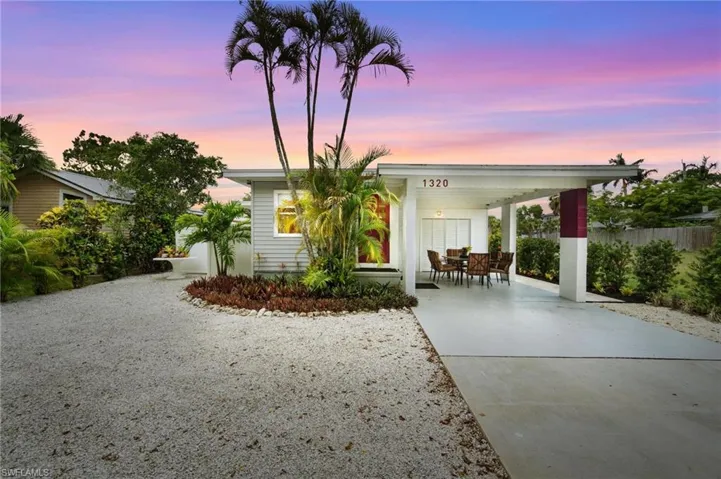 Ranch-style house with a patio area