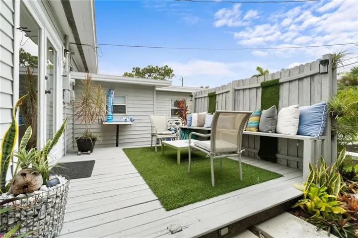 Deck with an outdoor living space