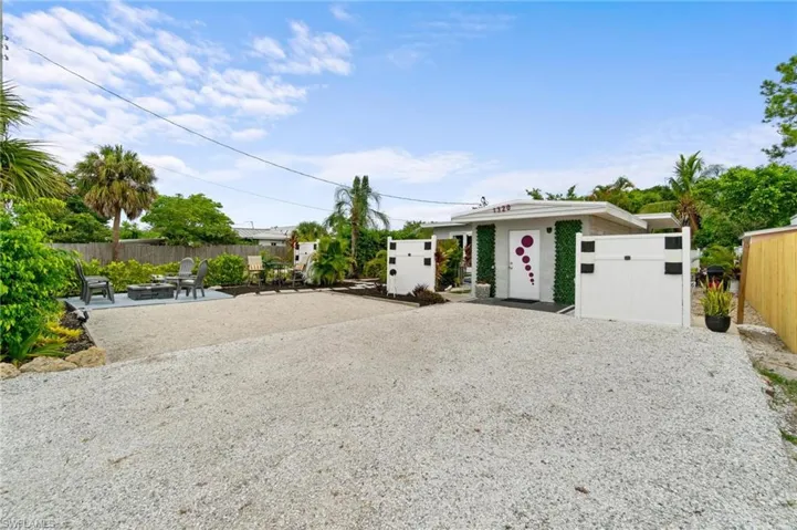 View of front of house with a patio area