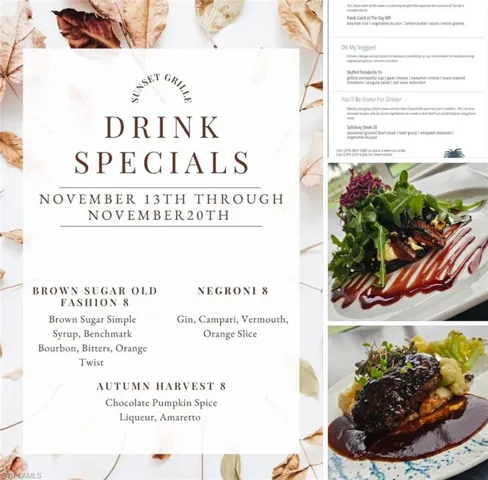 Rotating club menu & specials