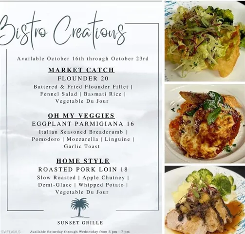 Rotating club menu & specials