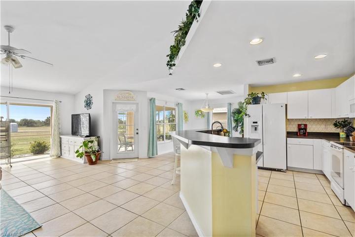 Looking into kitchen dining area