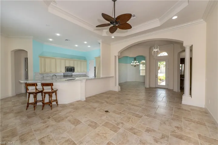 Cook and chat in the open floor plan