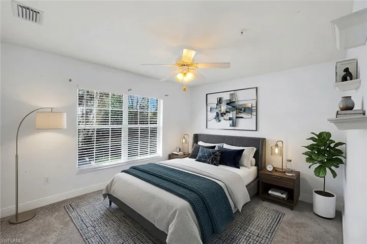 Virtually staged guest bedroom