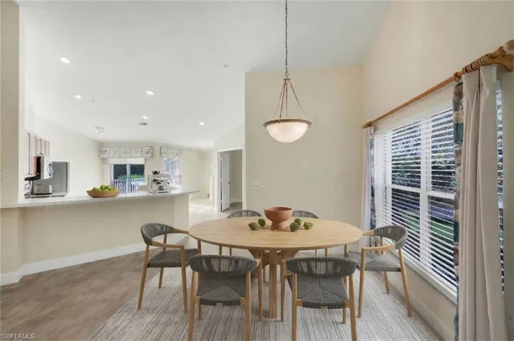 Virtually staged dining area.