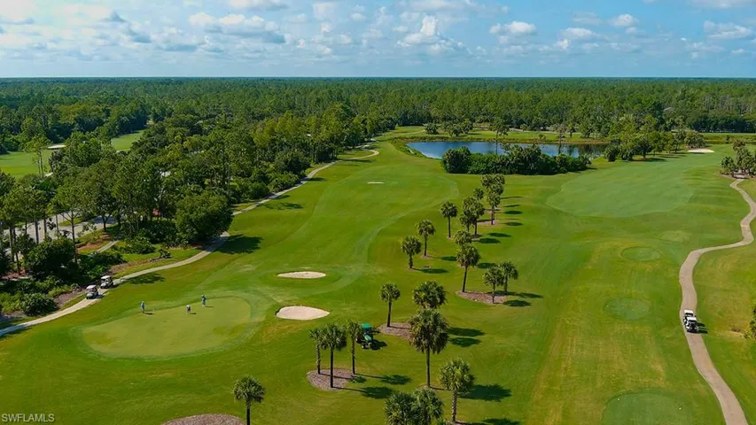 Aerial view of golf course