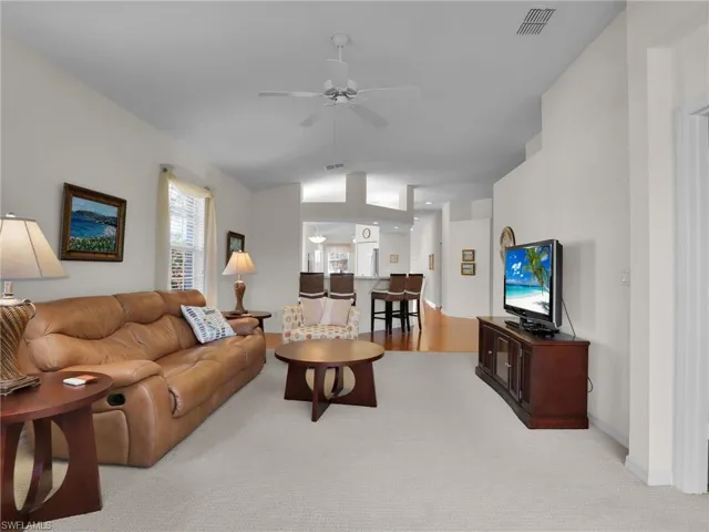 Living room with ceiling fan