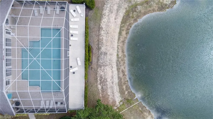 Drone / aerial view of a large body of water