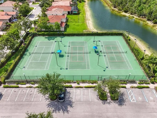 Bird's eye view of tennis courts
