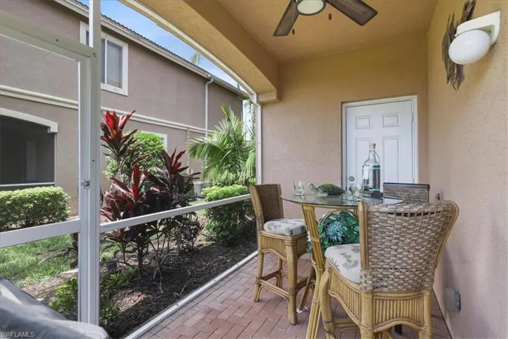 Screened lanai with storage closet
