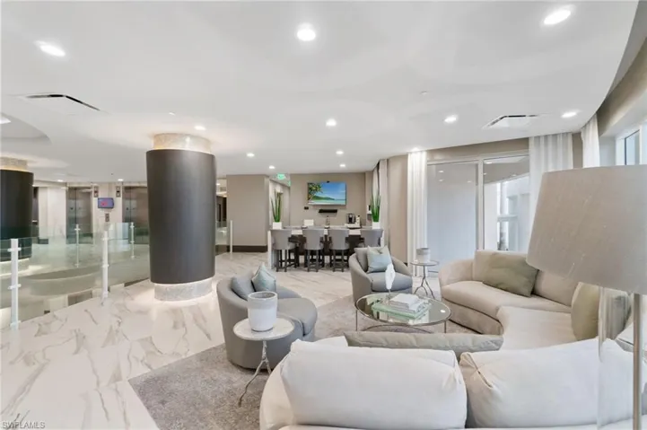 Common area with recessed lighting