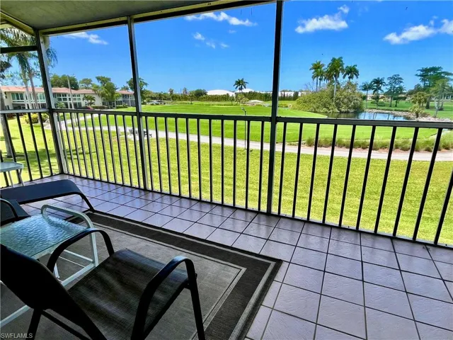 Large screened in balcony overlooking the golf course with west facing views for spectacular sunsets.