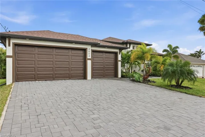Garage with driveway