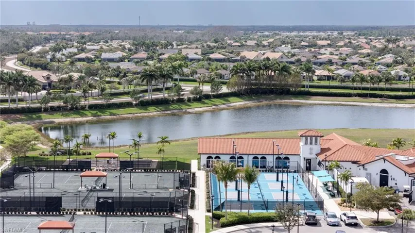 Drone / aerial view of a large body of water