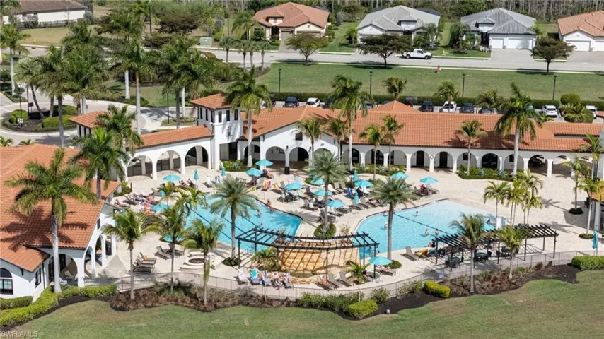 Bird's eye view of a pool