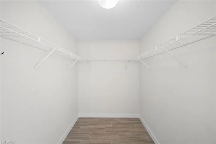 Spacious closet featuring wood tiled floors