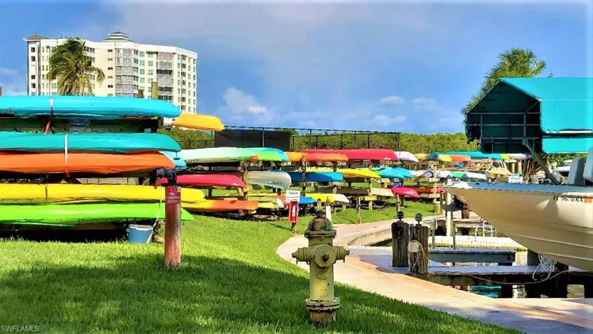 Marina has Kayak storage racks for rent