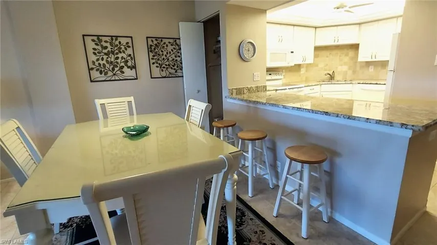 Dine at the table or at the bar stool counter