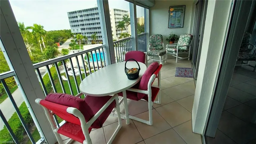 Have your morning coffee on the shuttered lanai