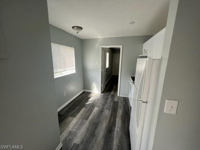 looking from living to bedroom - kitchen nook