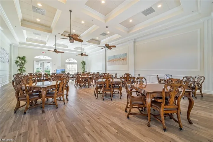 “Beautifully furnished community dining room for meetings, clubs, and social events.”