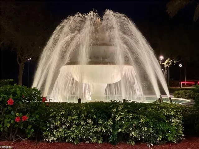 Waterfall Feature at the Clubhouse evening view