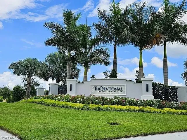 Community sign with a yard