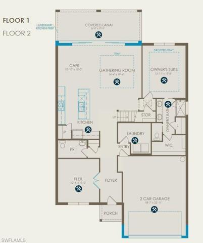 Floor plan with selected structural options