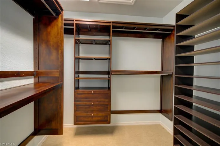 Master closet with custom built-ins