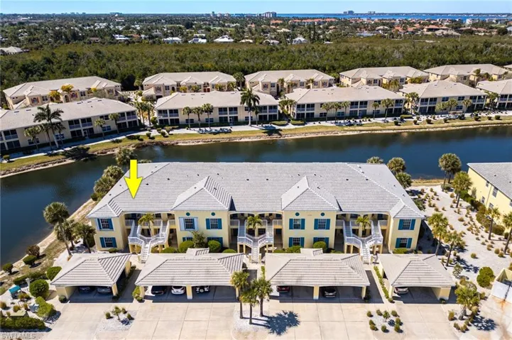 Aerial view of a large body of water