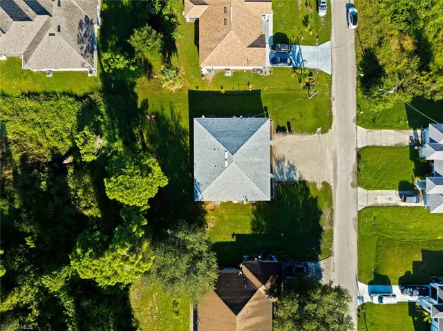 Aerial view of residential area