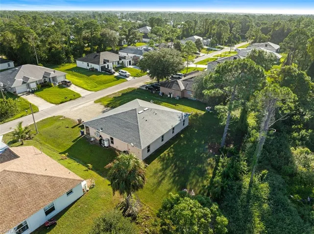 Aerial perspective of suburban area