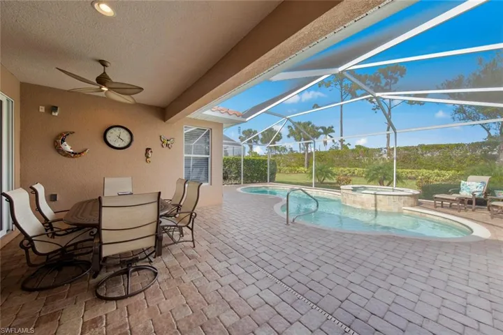Covered lanai looking at pool